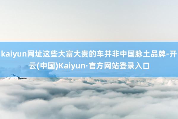 kaiyun网址这些大富大贵的车并非中国脉土品牌-开云(中国)Kaiyun·官方网站登录入口