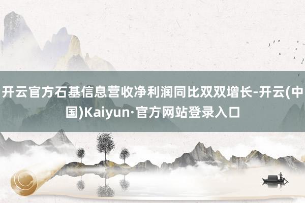 开云官方石基信息营收净利润同比双双增长-开云(中国)Kaiyun·官方网站登录入口