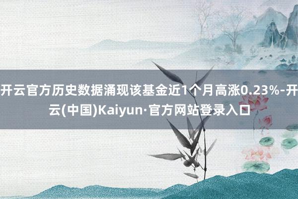 开云官方历史数据涌现该基金近1个月高涨0.23%-开云(中国)Kaiyun·官方网站登录入口