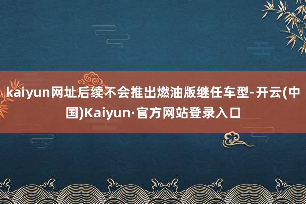 kaiyun网址后续不会推出燃油版继任车型-开云(中国)Kaiyun·官方网站登录入口