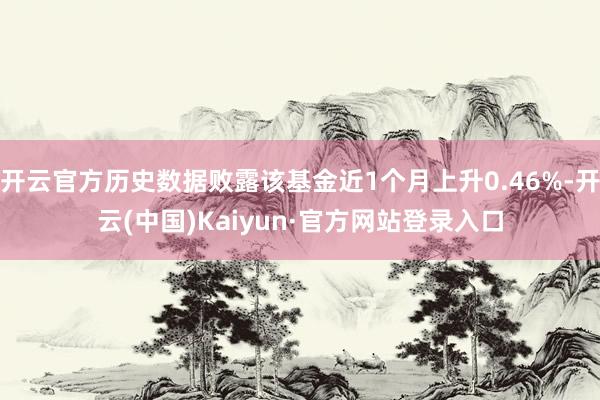 开云官方历史数据败露该基金近1个月上升0.46%-开云(中国)Kaiyun·官方网站登录入口