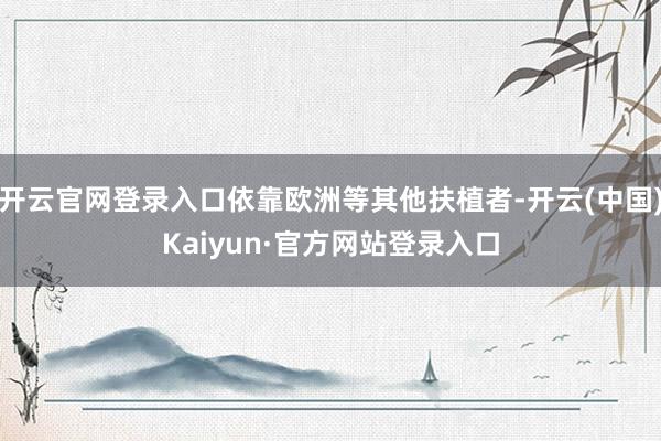 开云官网登录入口依靠欧洲等其他扶植者-开云(中国)Kaiyun·官方网站登录入口