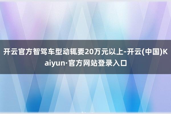 开云官方智驾车型动辄要20万元以上-开云(中国)Kaiyun·官方网站登录入口